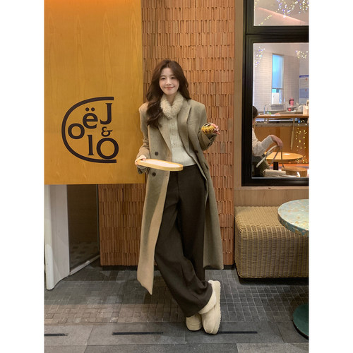 Even一雯【松弛配方】韩系高智百搭日常加绒阔腿休闲裤带豹纹腰带