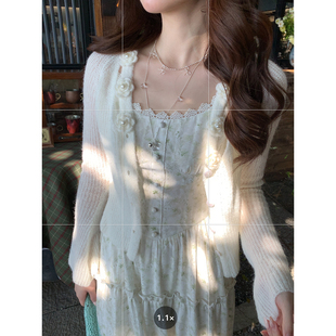 Even一雯【手作温度】韩系高智甜美温柔风针织衫精致立体钩花开衫