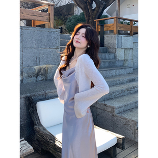 蕾丝针织上衣百搭V领开衫 韩系高智温柔长袖 蕾丝定律 Even一雯