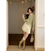 Even一雯 蜜瓜雪酪半裙 韩系高智感秋冬不规则下摆百搭杏色半裙