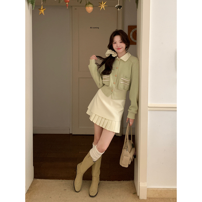 Even一雯【蜜瓜雪酪半裙】韩系高智感秋冬不规则下摆百搭杏色半裙