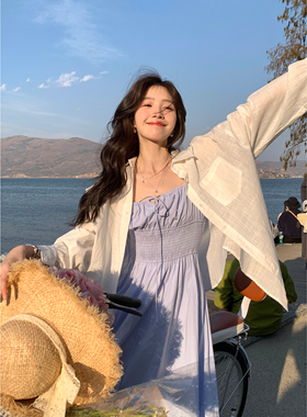 清仓Even一雯【夏日午后】高智感棉麻长袖衬衫女拼接蕾丝白色衬衣