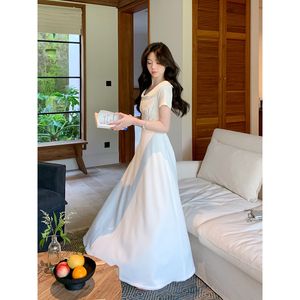 Even一雯【迷踪花园】韩系高智感刺绣花边温柔甜美小白裙连衣裙