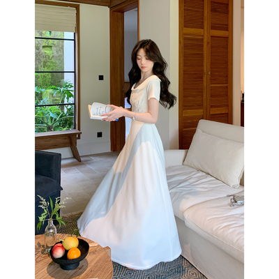 Even一雯【迷踪花园】韩系高智感刺绣花边温柔甜美小白裙连衣裙