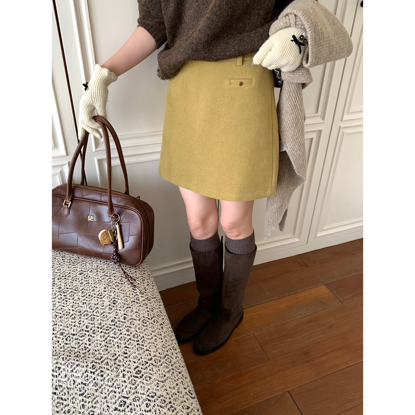 Even一雯【初冬简讯】韩系高智感秋冬百搭休闲日常好穿藏青色半裙