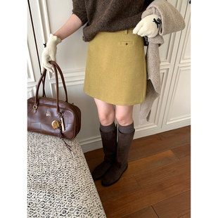 Even一雯【初冬简讯】韩系高智感秋冬百搭休闲日常好穿藏青色半裙