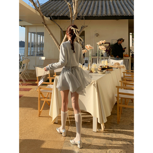 半身裙温柔森系网纱短裙女 韩系高智法式 Even一雯 铃兰水色半裙