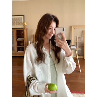 精致蕾丝外套春 韩系高智莱赛尔天丝防晒衬衫 Even一雯 口袋繁花