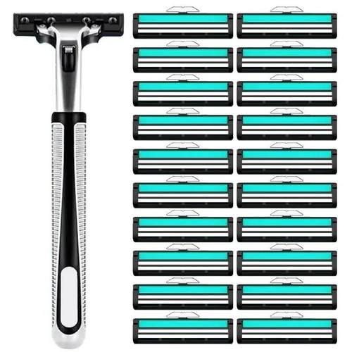 吉利通用2层刀片刮胡剃须刀片手动双层刀头男老式胡子刀胡须刀头