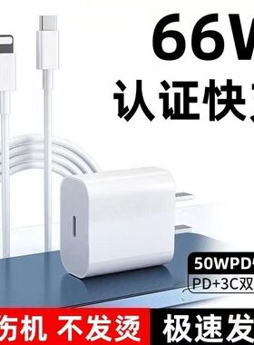 适用苹果PD66W充电器头iPhone1514131211Promar78P快充xrxs数据线
