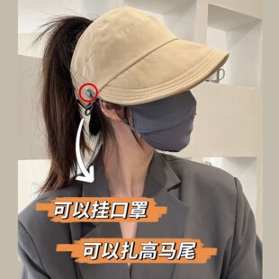 夏季 防晒空顶帽户外百搭大檐太阳帽 遮阳帽ins网红空顶帽露丝同款