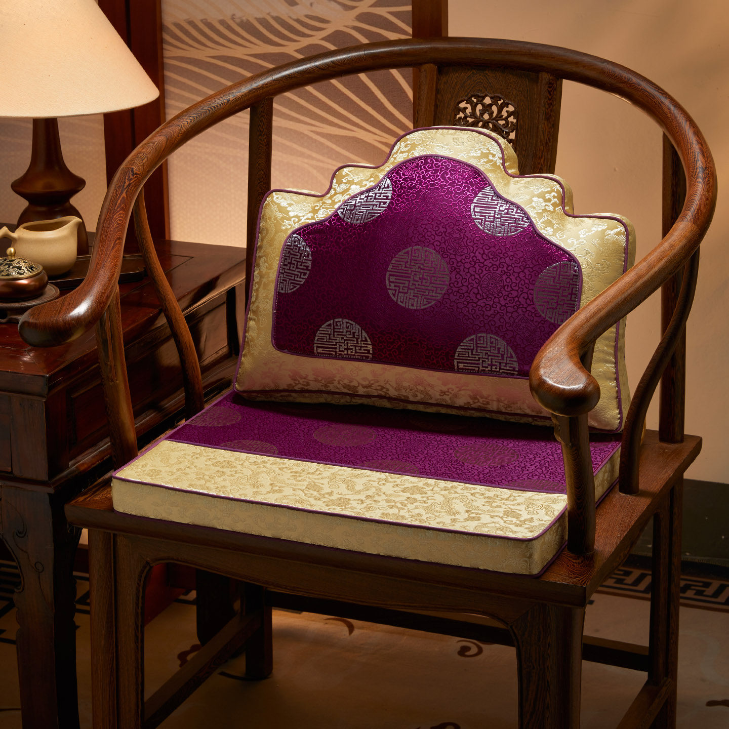 新中式靠山枕红木椅子坐垫靠垫一体罗汉床大靠枕实木沙发靠背定制