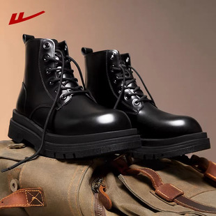 回力马丁靴男款2026新款春季黑色英伦风增高厚底中高帮靴子男鞋
