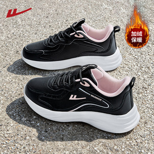 加绒保暖妈妈鞋 皮面跑步鞋 女款 回力运动鞋 女鞋 新款 棉鞋 女2025冬季