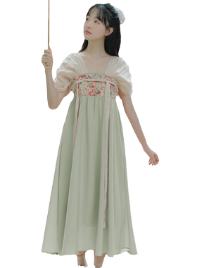 薄荷绿新中式汉服女成人夏款超仙改良版通勤中国风汉元素日常裙子