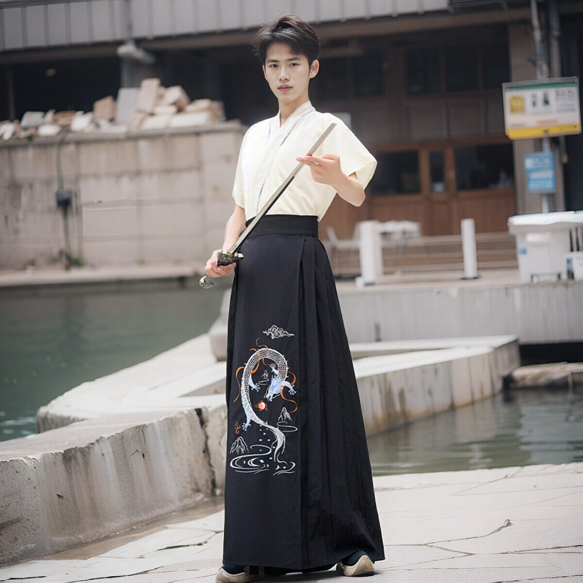 唐装男款夏季汉服中国风上衣套装图片