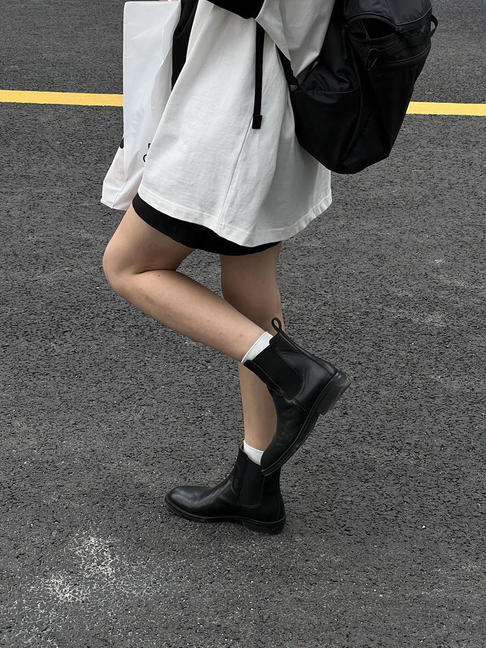 欧美短靴平跟真皮切尔西女靴