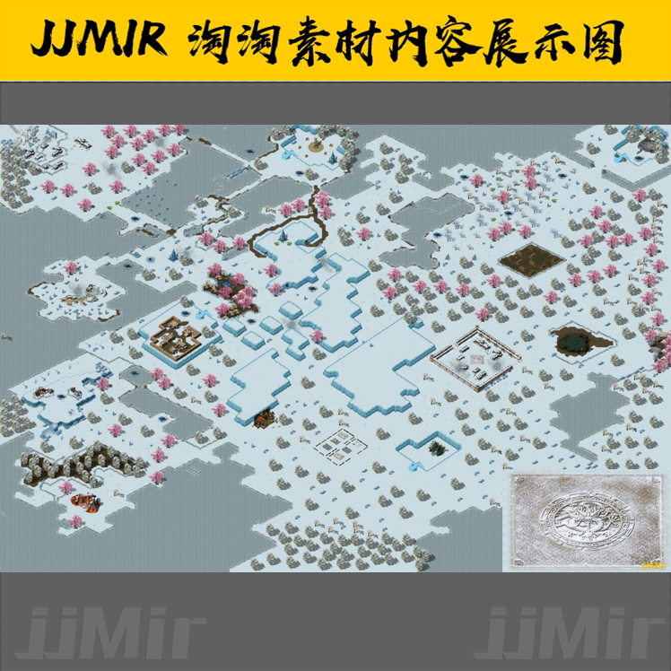 传奇地图素材 超级大陆 系列 冰封之城 高清动态独立地砖 ZD520