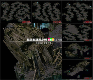 传奇地砖地图素材 幽灵船系列 幽莲遗迹1-6层 高清地砖 无缝封边