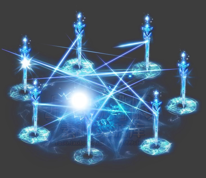 传奇技能素材 太极剑阵 攻击目标播放型技能特效 坐标齐全-jn160