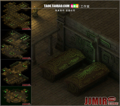 传奇地砖地图素材 鬼吹灯系列 精绝女王墓1-4层 高清独立地砖