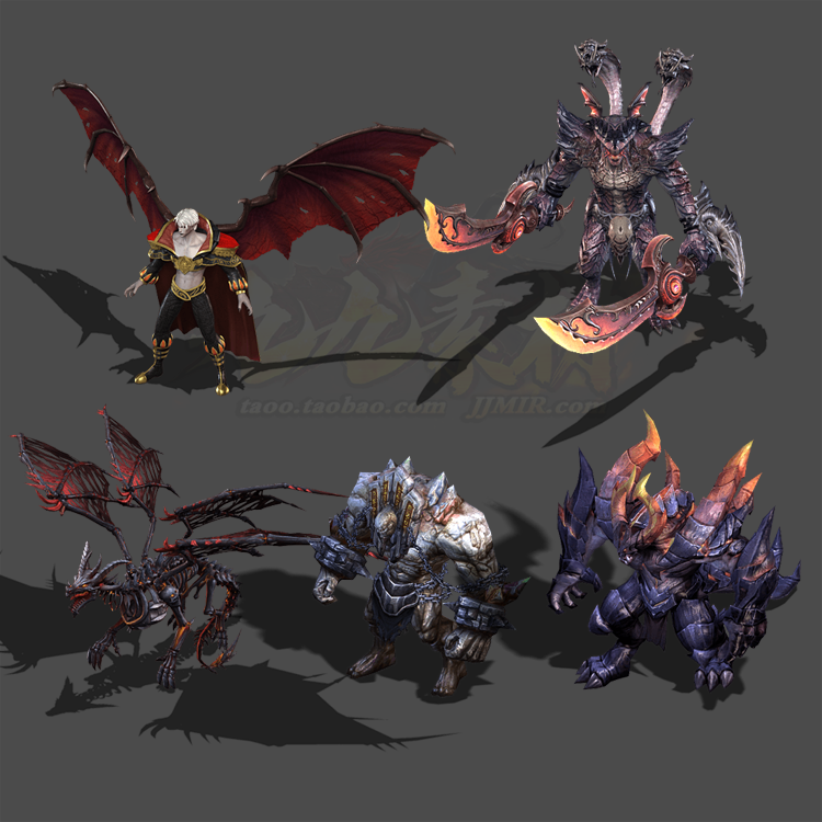 传奇怪物素材 深渊魔域 恶魔巨龙BOSS系列 8方向 高清PNG格式 5组