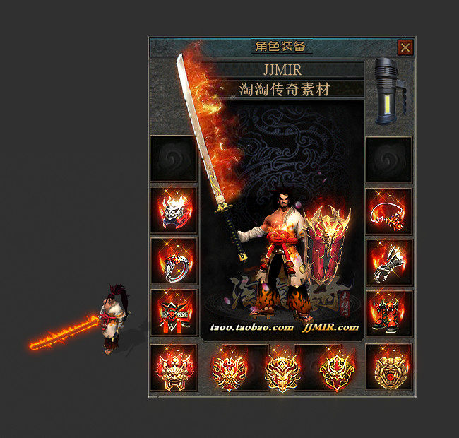 传奇剑甲素材 单职业 东瀛浪人 男衣服武器首饰 传奇端手游装备