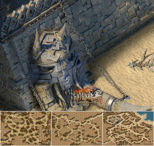 传奇地砖地图素材 沙漠遗迹1-3层 高清地砖 无缝封边 更新版