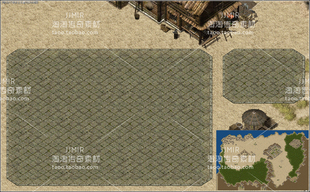 传奇地图素材 动态黄沙复古土城 盟重土城 独立地砖地图 完整封边