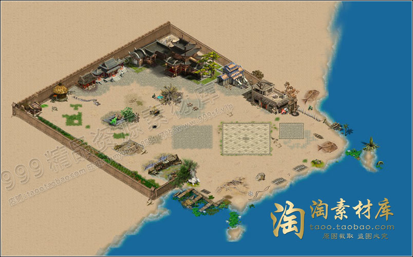 传奇地图素材 玛法土城/新品土城/动态独立真地砖/完整封边-MF072