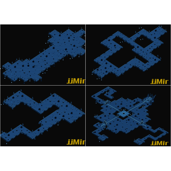 传奇地图素材 怀旧系列 天空之城1-4层 动态独立真地砖套图