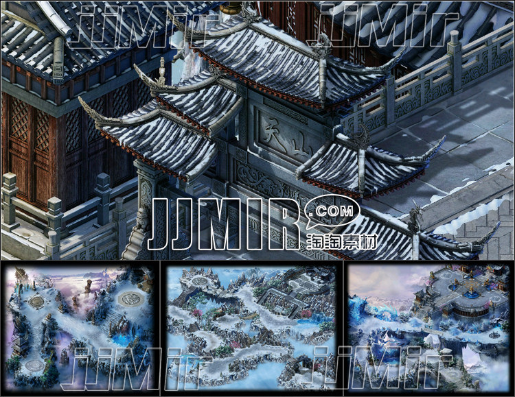 传奇地砖地图素材 天山1-3层 超清独立地砖 无缝封边-YD091