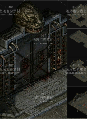 传奇地图素材 霸者系列 封魔地宫1-4层 高清独立地砖-YD176