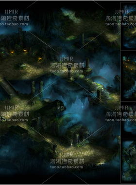 传奇地图素材 山林系列 剧毒林地1-4层 高清独立地砖-YD172