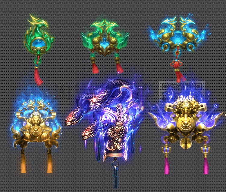 传奇素材 10组/玉佩灵玉神玉图神器法宝素材/PNG格式资源 - TS610