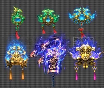 传奇素材 10组/玉佩灵玉神玉图神器法宝素材/PNG格式资源 - TS610