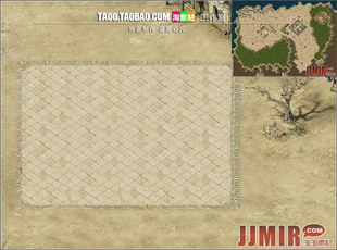 传奇地图素材 复古土城 盟重土城 半独立地砖地图 无缝封边 TC048