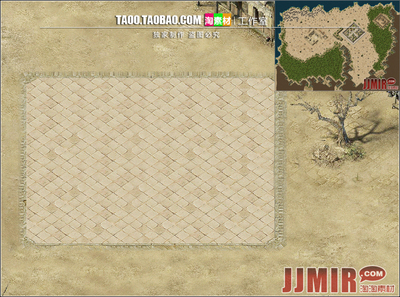 传奇地图素材 复古土城 盟重土城 半独立地砖地图 无缝封边 TC048