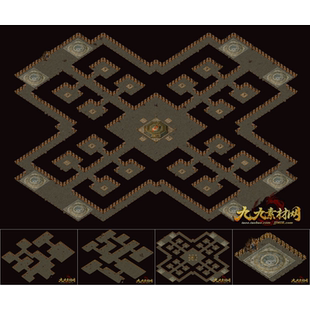 传奇地图素材 经典怀旧 万佛殿1-4层 独立真地砖套图 HG039-1