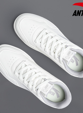 安踏男鞋小白鞋男款冬季百搭休闲鞋子2026新款平底鞋白色地板板鞋