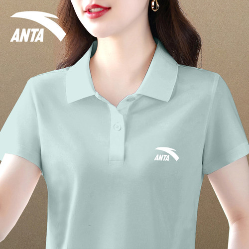 安踏Polo衫女polo衫翻领速干