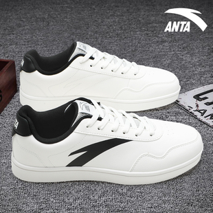 男鞋 皮面防泼水舒适运动鞋 冬季 轻便小白鞋 男 2025新款 安踏休闲板鞋