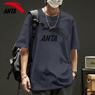 潮流宽松青少年休闲运动上衣半袖 安踏短袖 新款 2026夏季 男t恤大码