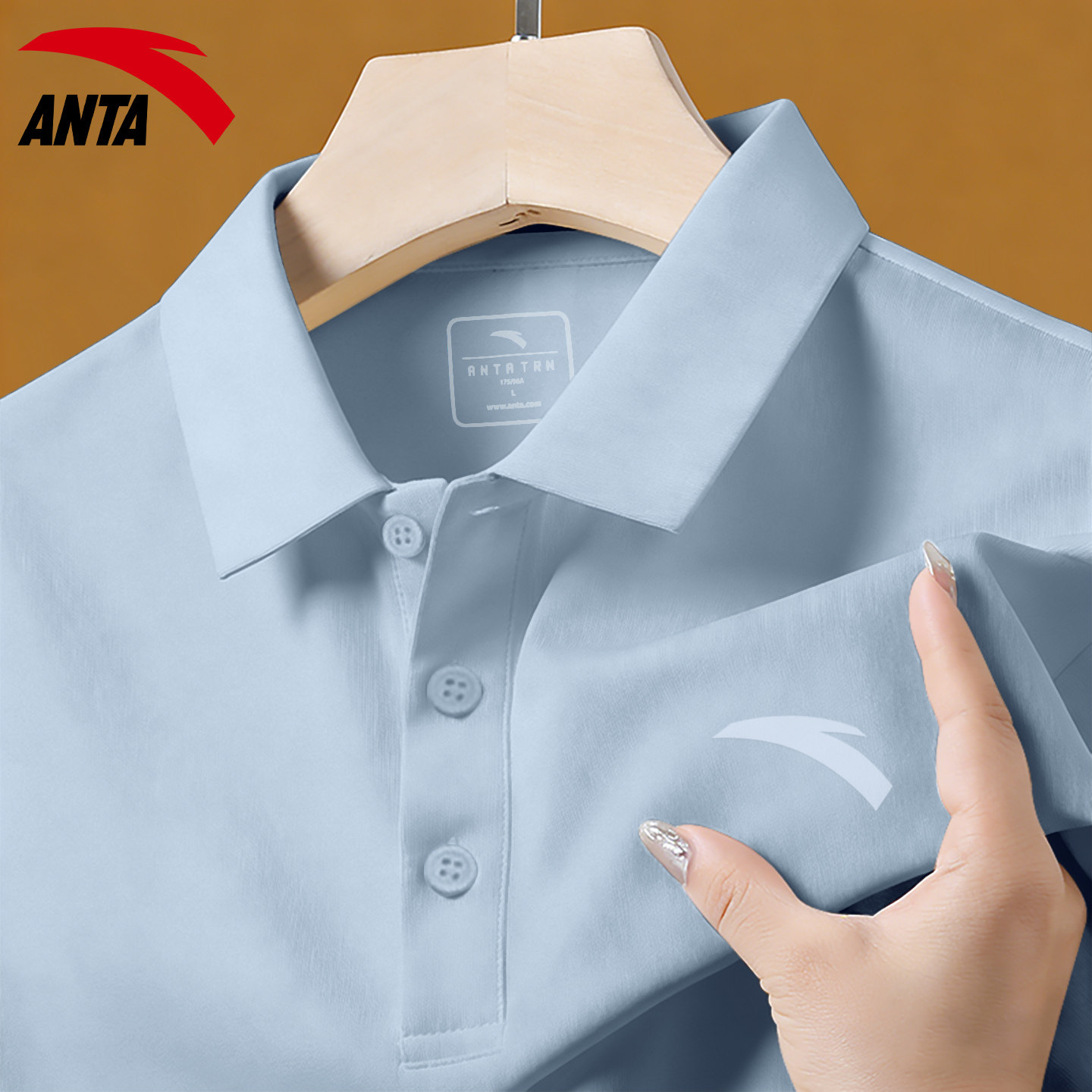 安踏短袖翻领POLO衫男2026夏季新款宽松大码男装t恤休闲通勤上衣