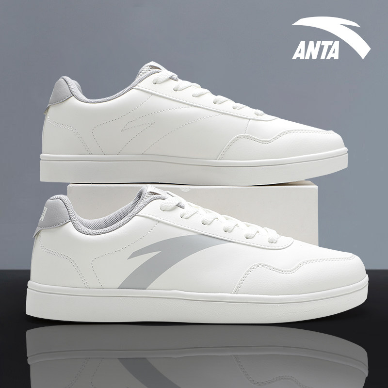 安踏男鞋休闲板鞋冬季2025新款轻便小白鞋低帮耐磨皮面百搭运动鞋,运动鞋new,板鞋,淘宝优惠券,粉丝福利购,淘宝优惠卷