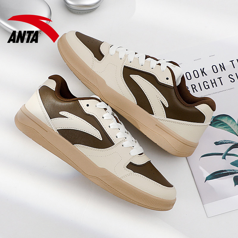 安踏男鞋休闲板鞋春季2026新款皮面复古防泼水轻便耐磨百搭运动鞋,运动鞋new,板鞋,淘宝优惠券,粉丝福利购,淘宝优惠卷