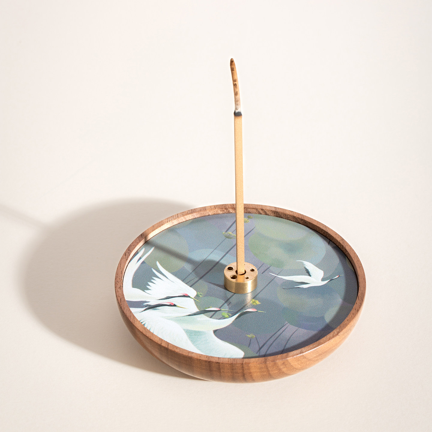 胡桃木线香炉礼盒套组香插座托