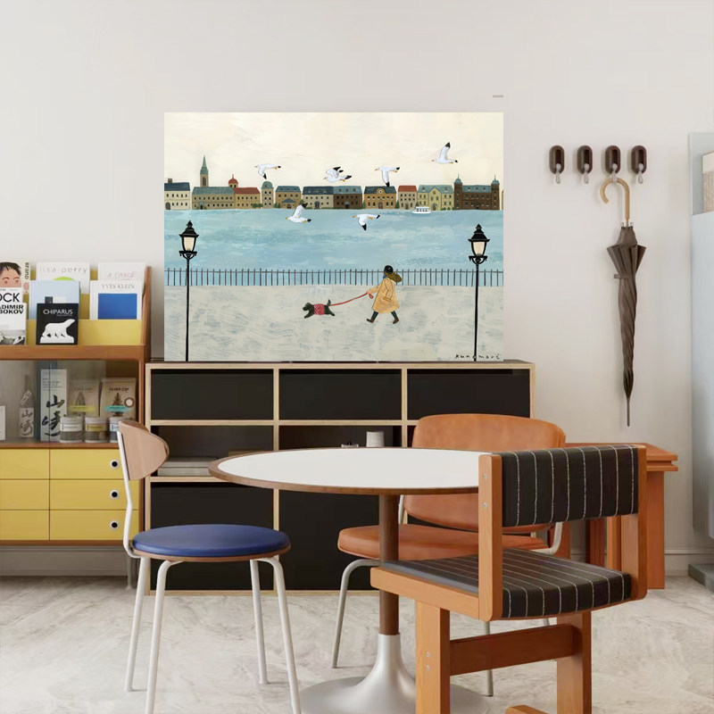 北欧风冬日恋歌清新客厅沙发背景装饰画治愈系风景氛围感卧室挂画,家居饰品,现代装饰画,淘宝优惠券,粉丝福利购,淘宝优惠卷