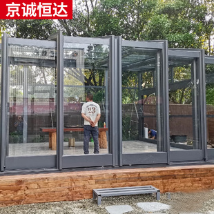 可移动阳光房庭院电动折叠玻璃房不违建伸缩遮阳棚阳光房