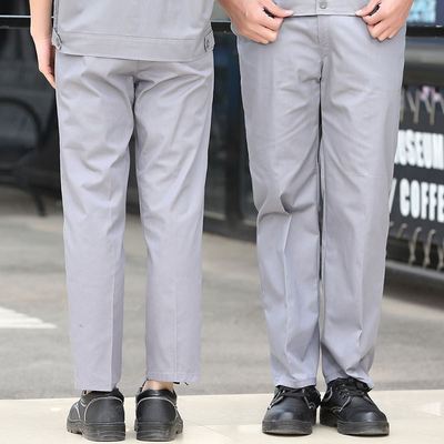 夏季防静电灰工作裤男薄款加肥加大耐磨化工色厂服裤子劳保服工装